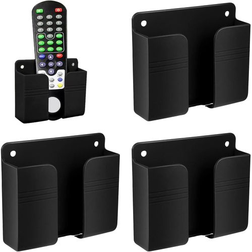 ERYI-Support Mural Pour Téléphone Portable Avec Adhésif, 4 Pièces Support Mural Pour Téléphone Portable, Support Mural Pour Chargeur, Pour Support Pour Téléphone Portable, Noir