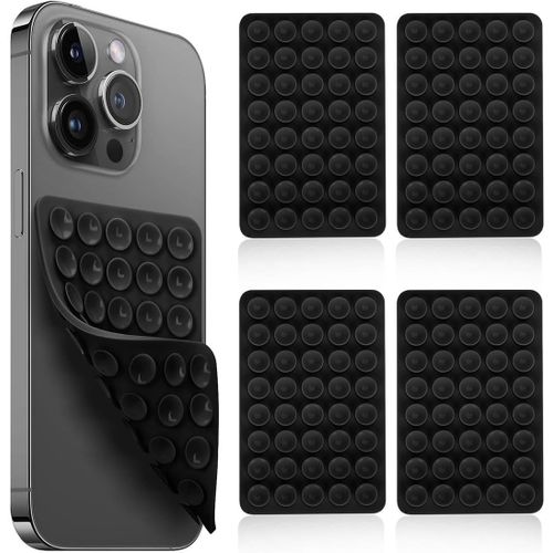 Eryi-Pack De 4 Ventouses En Silicone,Support À Ventouse Polyvalent, Support De Téléphone Antidérapant,Support À Ventouse Pour Téléphone Portable,Pour Tous Les Modèles(Noir)