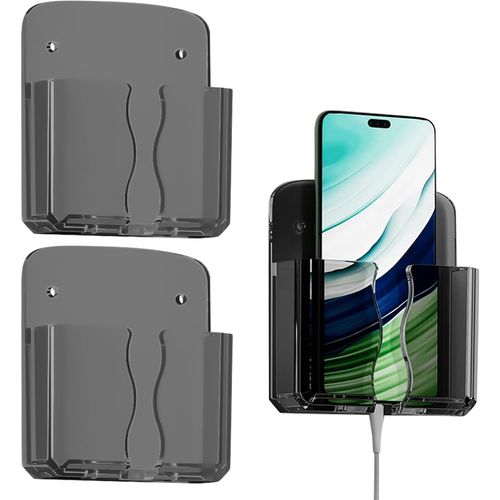 ERYI-Lot De 2 Supports Muraux Pour Téléphone Portable (2 Noirs Cristaux)