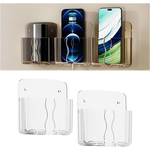 ERYI-Lot De 2 Supports Muraux Pour Téléphone Portable (2 Transparents)
