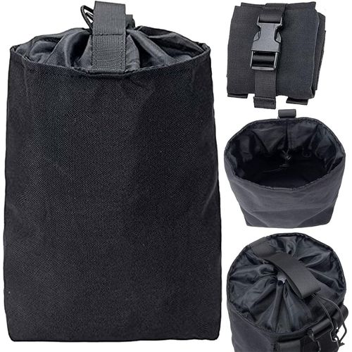 Eryi-Pochette Tactique Molle Dump, Sac Tactique Ceinture Pochette Militaire Réglable, Sac Tactique Molle Pliable Étanche, Pochette À Benne Molle, Pour L'extérieur, Randonnée, Camping, Chasse (Noir)