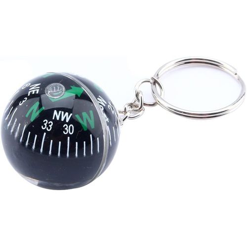 Eryi-Porte-Clés Boule De 28 Mm, Boussole Remplie De Liquide Et Mousqueton Thermomètre Pour Randonnée, Sac À Dos, Accessoire De Camping, Randonnée, Voyage, Survie En Plein Air