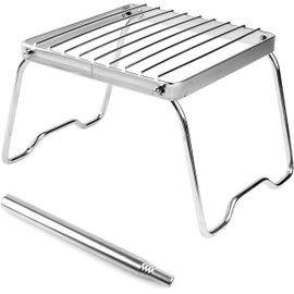 ERYI-Grille Pour Feu De Camp, Grille Bbq Transportable, Grille Format Pliante 17Cm, Idéal Pour Un Petit Barbecue Sauvage, Parfaite Pour Être Transportée N'Importe Où, Pour Le Bivouac Faire Un Bbq