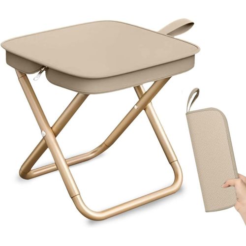 Eryi-Tabouret De Camping Pliant, 32cm Chaise Pliante Portable,Tabouret De Pêche Pliant Léger, Siège De Camping Portable Pour Jardin, Plage, Randonnée, Pique Nique Voyage (Kaki)