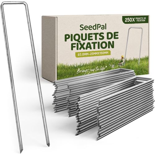 Eryi-Sardines De Fixation En Acier Galvanisé (250 Pièces) - Agrafes De Fixation Pour Toile De Paillage, Grillage Et Tente - Piquets De Jardin 150 Mm Long, 25 Mm Large, Ø 3 Mm
