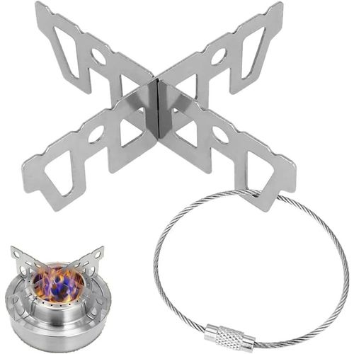 Eryi-Support Croisé Inox De Casserole Poêle Bouilloire Popote Accessoire Pour Réchaud De Camping Réchaud De Randonnée Réchaud À Gaz Réchaud À Alcool Cuisine Extérieure Pique-Nique