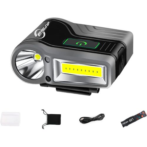 Eryi-Lampe Frontale Clip Led Lampe Frontale Rechargeable Étanche Lampe Frontale Puissante Avec Contrôle Par Capteur Pour La Pêche, La Course, Le Camping, La Lecture, Le Chien, La Marche