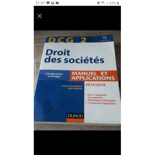Livre Droit Des Sociétés Dcg Dunod
