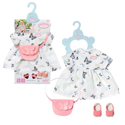 Baby Annabell Deluxe Robe Papillon ? Convient Aux Poupées Baby Annabell De 43 Cm ? Le Set Deluxe Contient 1 Belle Robe, 1 Sac, Des Sandales Et 1 Cintre ? Convient Aux Enfants Âgés De 3 Ans + - 706701