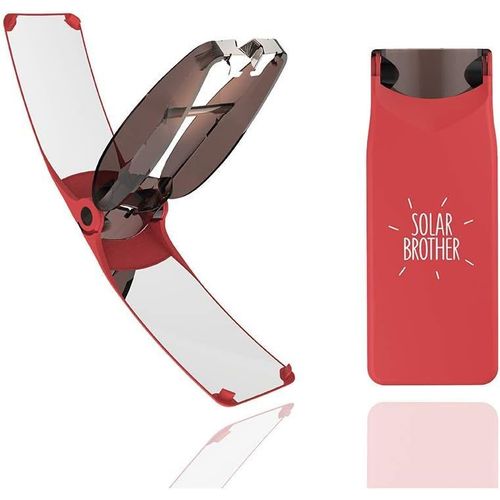 ERYI-¿ Briquet Solaire Suncase Gear ¿ Étui Bi-Énergie Unique : Allumage Solaire Instantané Ou Allumage Au Gaz Traditionnel ¿ Waterproof & Windproof ¿ Innovation Française Brevetée ¿ (Rouge)