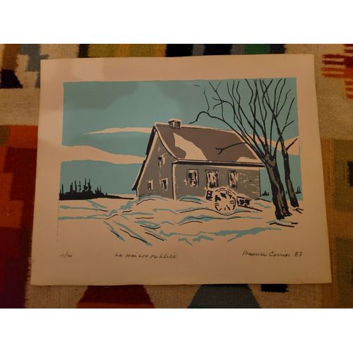 Lithographie De Maurice Carrier : La Maison Oubliée. N° 11 / 20 ( 1987 ).