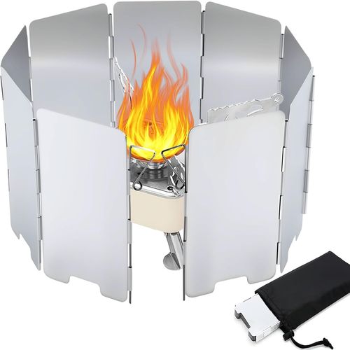 Eryi-Pare Vent Pliable Rechaud 9/10 Lamelles, Paravent Camping Pour Rechaud Camping Gaz, Rechaud Gaz Bivouac, Réchauds De Camping, Camping Accessoires