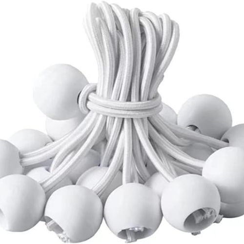 Eryi-Lot De 30 Cordes Élastiques De 4 Mm Avec Boules Tarpaulin String Cord Petites Cordes Élastiques Pour Tentes De Plein Air Charge Blanc 10 Cm