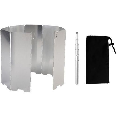 Eryi-Pare-Vent Pliable Aluminium, 16 Plaques Pare-Vent De Camping, Envoyer 1 Soufflet De Poche, Pare-Brise De Réchaud De Camping, Camping Plein Air Pare-Brise Pour Camping, Cuisinière À Gaz