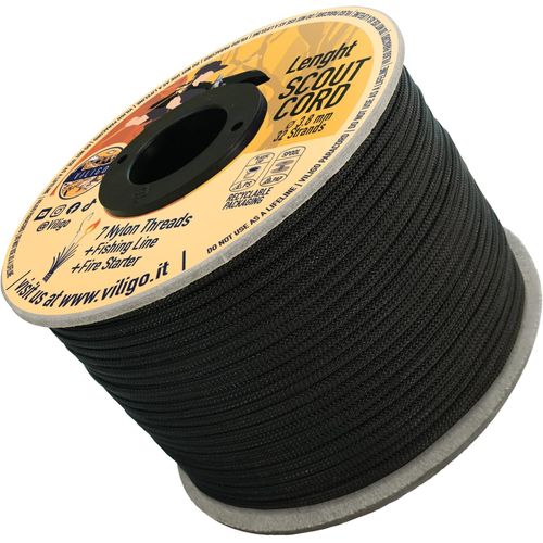 Eryi-Scout Cord - Paracord En Nylon - Contient 1 Ligne De Pêche Et 1 Fil De Jute Inflammable - Corde De Camping Pour Tente Et Randonnée, Corde De Survie (30 M, Venom)