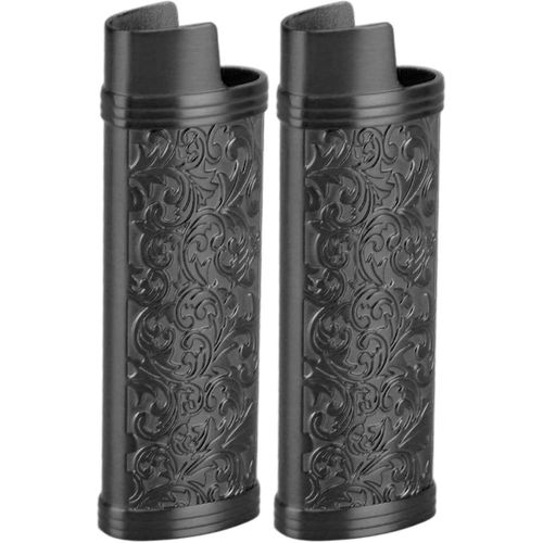 Eryi-Étui À Briquet En Alliage De Zinc, Manchon De Briquet Estampé À Fleurs Vintage Support De Couvercle De Boîtier De Briquets En Métal Pour Briquets Bic Pleine Taille J6 Pour La Protection