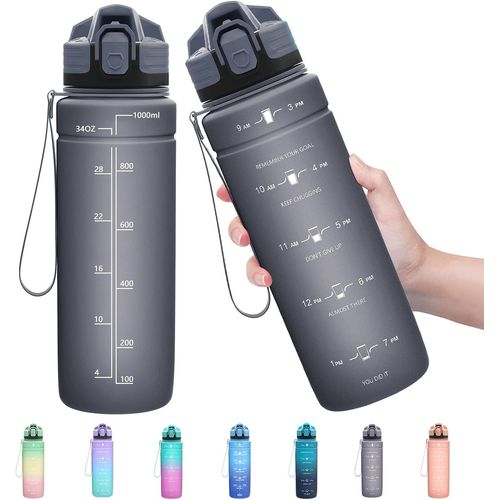 Eryi-Gourde Sport, Bouteille Eau Plastique Réutilisable Sans Bpa, 500ml/700ml/1000ml/1500ml, Anti Fuite Gourde Pour Enfant & Adulte, Convient Pour Randonnée, École, Bureau, De Plein Air, Fitness