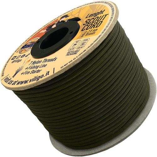 Eryi-Scout Cord - Paracord En Nylon - Contient 1 Ligne De Pêche Et 1 Fil De Jute Inflammable - Corde De Camping Pour Tente Et Randonnée, Corde De Survie (30 M, Olive)