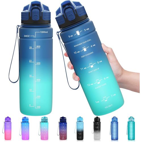 Eryi-Gourde Sport, Bouteille Eau Plastique Réutilisable Sans Bpa, 500ml/700ml/1000ml/1500ml, Anti Fuite Gourde Pour Enfant & Adulte, Convient Pour Randonnée, École, Bureau, De Plein Air, Fitness