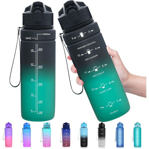 Eryi-Gourde Sport, Bouteille Eau Plastique Réutilisable Sans Bpa, 500ml/700ml/1000ml/1500ml, Anti Fuite Gourde Pour Enfant & Adulte, Convient Pour Randonnée, École, Bureau, De Plein Air, Fitness