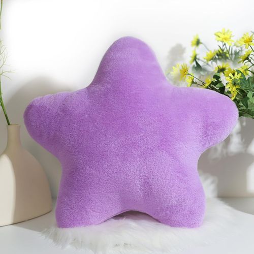 Eryi-Coussin Décoratif En Forme D'étoile Pour Enfant - Doux Et Moelleux - En Peluche - Pour Chambre D'enfant Et Chambre À Coucher - Violet, 30 Cm