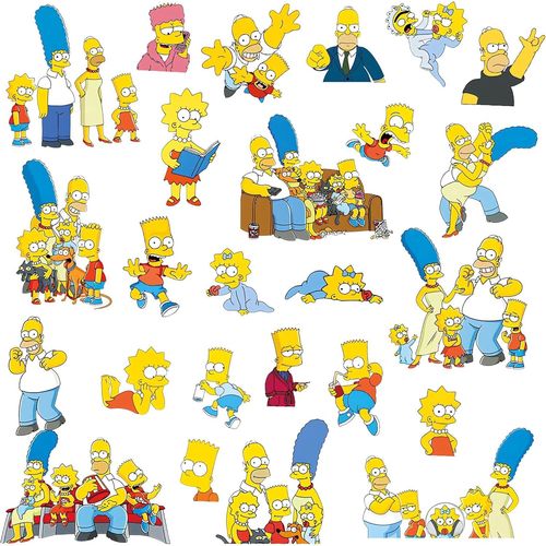 ERYI-Autocollants Muraux 3D Simpson Pour Chambre D'Enfant, Décoration Murale, Affiche De Dessin Animé