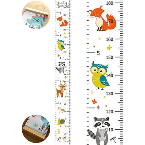 ERYI-Toise Murale Enfant Avec Motif Dessin Animé,Toile Hauteur Règle De Mesure,Bébé Enfants Regle Taille,Fille Garçon Hauteur De Mesure Pour Les Décorations Murales De La Chambre Des Enfants(200Cm *
