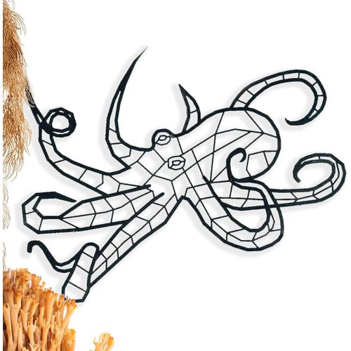 ERYI-Pieuvre Sculpture En Métal Ornement Mural Élément Décoratif Affiche, Souvenir, Affiche, Décoration, Animaux Marins, Cadeau Pour Amateurs De Mer Et Océan, Explorateurs, Pêcheurs, Marins.