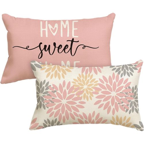 Eryi-Lot De 2 Housses De Coussin Décoratives Pour Canapé, Salon, Extérieur, 30 X 50 Cm