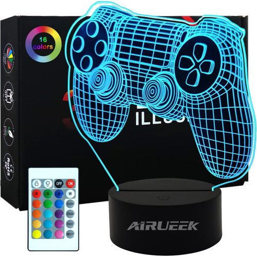 Eryi-Lampe 3d Gamer Avec Télécommande - 16 Couleurs, Veilleuse Icones Pour Enfants Et Hommes, Cadeaux D'anniversaire Et Pâques (Gamepad)