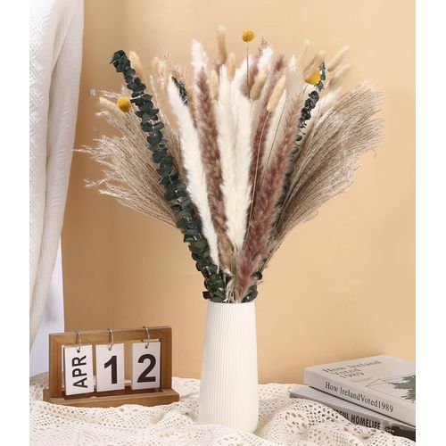ERYI-Pampas Sechees Decoration 115 Pièces Bouquet Fleurs Séchées Deco Maison Fleurs Sechees Naturelles Herbe De La Pampa Decoration Chambre Pour Boho Mariage Anniversaire Fête Rustique