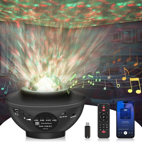 ERYI-Projecteur Ciel Etoile,Projecteur Galaxie Avec Bluetooth,Haut-Parleur,Minuterie,Télécommande,Projecteur Ciel Étoile De Luminosité Et Vitesse Réglables,Cadeau Pour Enfants Et Adultes