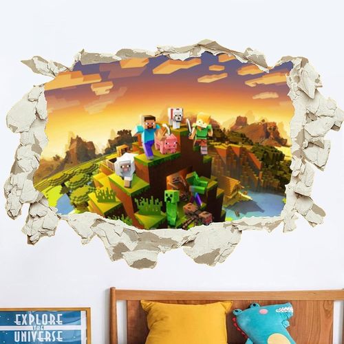 ERYI-Autocollants Muraux De Dessin Animé Pour Chambre D'Enfant, Sticker Mural Pour Fenêtre, Autocollant Mural De Jeu Vidéo, Autocollant Mural De Dessin Animé, Décoration Murale De Chambre D'Enfant
