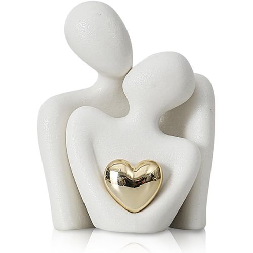 Eryi-Statue De Couple Romantique, Sculpture Abstraite Petite Étagère Ornements Pour Salon, Ornements Blancs, Sculptures De Couple, Cadeaux Pour Anniversaire De Mariage