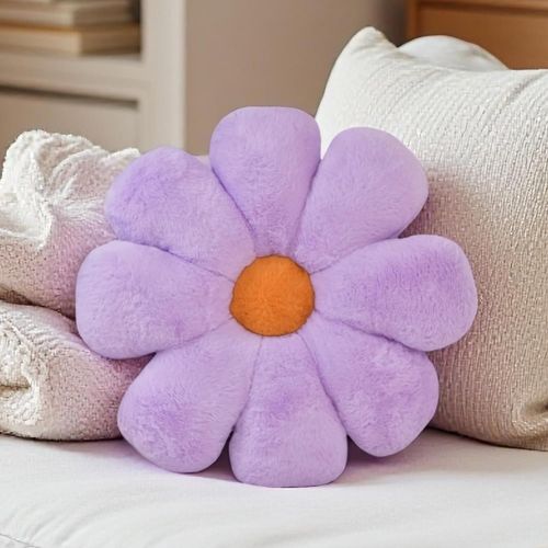 ERYI-Coussin De Sol, Coussin Décoratif À Motif Floral Rose, Joli Coussin De Sol, Décoration De Chambre À Coucher, Canapé, 38 Cm (Violet)