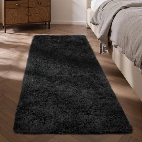 Eryi-Tapis De Salon 60 X 120 Cm Gris - Pour Chambre À Coucher - Lavable - Antidérapant - Moelleux - Shaggy Doux - Pour Enfants - Couloir