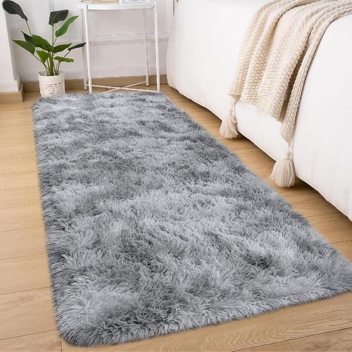 Eryi-Tapis De Salon 60 X 120 Cm Gris - Pour Chambre À Coucher - Lavable - Antidérapant - Moelleux - Shaggy Doux - Pour Enfants - Couloir