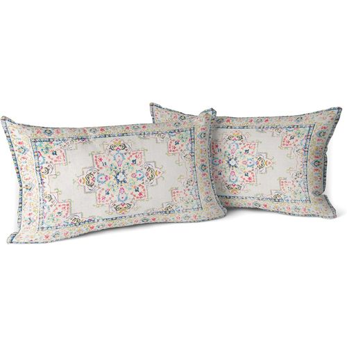 Eryi-Lot De 2 Housses De Coussin Boho Light Pink Antique Et Vintage Design Housse De Coussin En 30x50 Cm Doux Pour Canapé De Jardin, Canapé, Lit - Taies D'oreiller Décoratives 12x20 Pouces