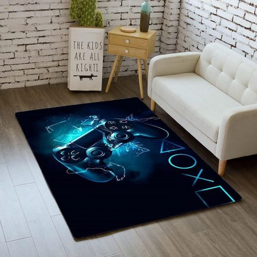 Eryi-Tapis Chambre 3d Ado Enfant Garçon Salon Tapis Antidérapant Graffiti Décoration Tapis(Marine,80x120cm)