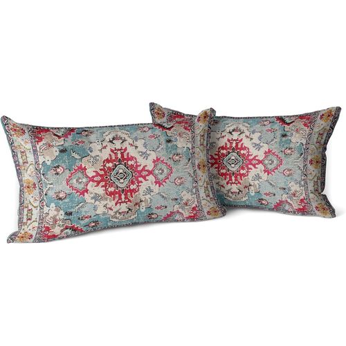 Eryi-Housse De Coussin 30x50cm Boho Ethnique Taie D'oreiller Lot De 2 Moderne Housses Coussins Mandala Motif Floral Taie Oreiller Boheme Décoratif Pour Chambre Brique