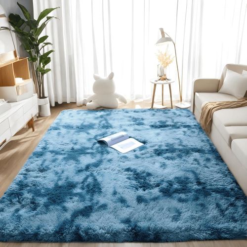 Eryi-Tapis De Chambre Moelleux, Décoration Moderne, Tapis De Salon, Grand Tapis De Couloir, Tapis En Peluche Moelleux Doux, Enfant De Fille De Chambre De Salon (80x160cm, Bleu)
