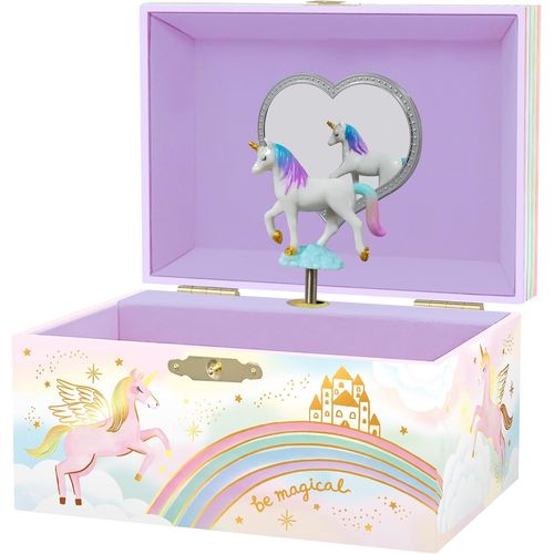 Eryi-Boîte À Bijoux Musicale Licorne Pour Filles - Boîte À Musique Licorne Pour Enfants Avec Miroir, Cadeaux D'anniversaire Licorne Pour Petites Filles, Boîte À Bijoux, 15,2 X 11,8 X 8,9 Cm - 3-10 An