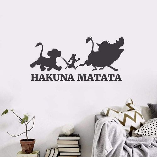 ERYI-Hakuna Matata Sticker Mural Le Roi Lion Vie Stickers Muraux Chambre Des Enfants Encourager Vinyle Affiche De Papier Peint Sticker Décor À La Maison