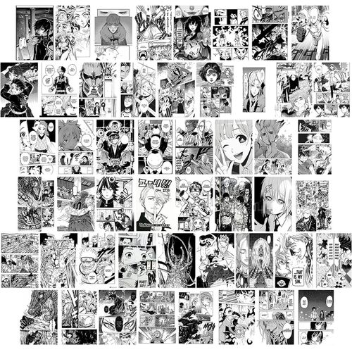 ERYI-Lot De 50 Panneaux De Collage Mural, Au Motif De Dessin Animé, Poster Manga, Décoration Anime, Pour Chambre, Impression Murale, Film E