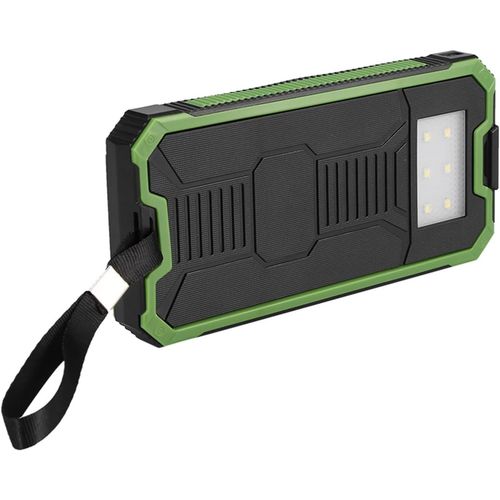 Eryi-Power Bank Solaire, 20000mah Portable 2 Sorties Ports Usb Rapide Solaire, Power Bank Sans Fil Rapide Chargeur De Téléphone Portable Avec Lampe De Poche Pour Camping,