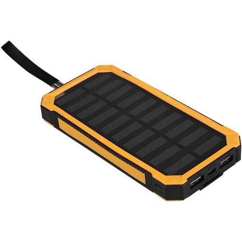 Eryi-Power Bank Solaire, 20000mah Portable 2 Sorties Ports Usb Rapide Solaire, Power Bank Sans Fil Rapide Chargeur De Téléphone Portable Avec Lampe De Poche Pour Camping,