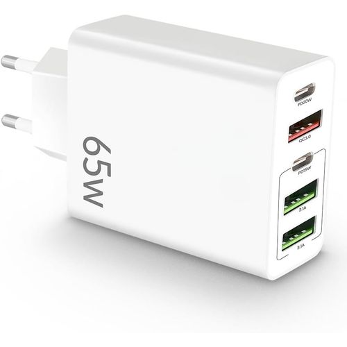 Eryi-65w Chargeur Usb C Rapide-5 Ports Chargeur Rapide Pd+5.0 Multiple Chargeur Pour Iphone 15/14/13/12pro Max Se,Ipad,Samsung Galaxy,Huawei,Google