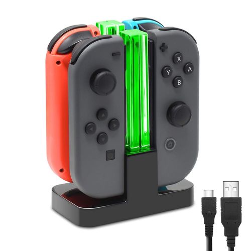 Eryi-Chargeur Manette Compatible Avec Nintendo Switch&switch Oled Pour Joycon, Station De Charger Avec Câble Usb C, Accessoires Compatible Avec Nintendo Switch