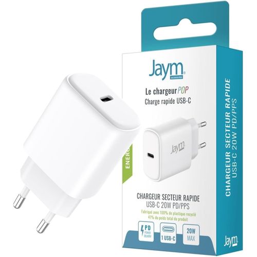 Eryi-Chargeur Iphone/Macbook/Ipad Pro/Samsung/Google/Android - Chargeur Rapide 20w - Chargeur Usb-C - Chargeur Blanc