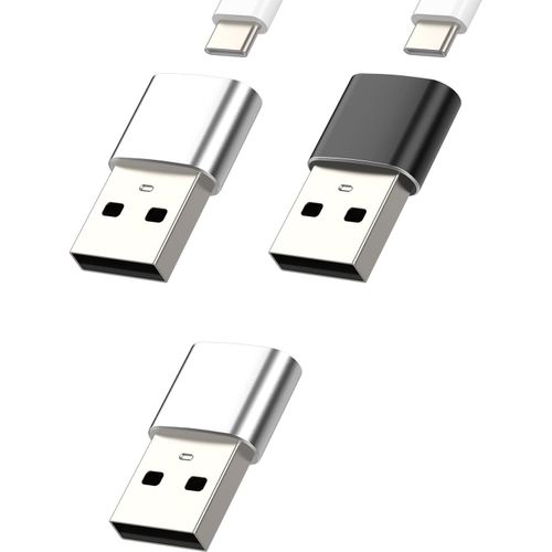 ERYI-Adaptateur Usb C Vers Usb Chargeur Rapide(Lot De 3) Accessoire Prise Usbc Cable Usb A Secteur Adapter Compatible Pour Samsung Huawei Xiaomi Redmi Iphone Apple Embout Charge Cordon Convertisseur
